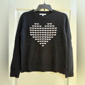 The Cashmere Project’s Black/Pink Pearl Hearts Crewneck Sweater -Sz XS, NWT